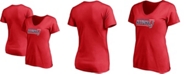Fanatics Women's Red Washington Nationals Plus Size Mascot in Bounds V-Neck T-shirt